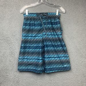 Nike Board Shorts Mens Small Blue Striped Swim Board Shorts Mesh Lining